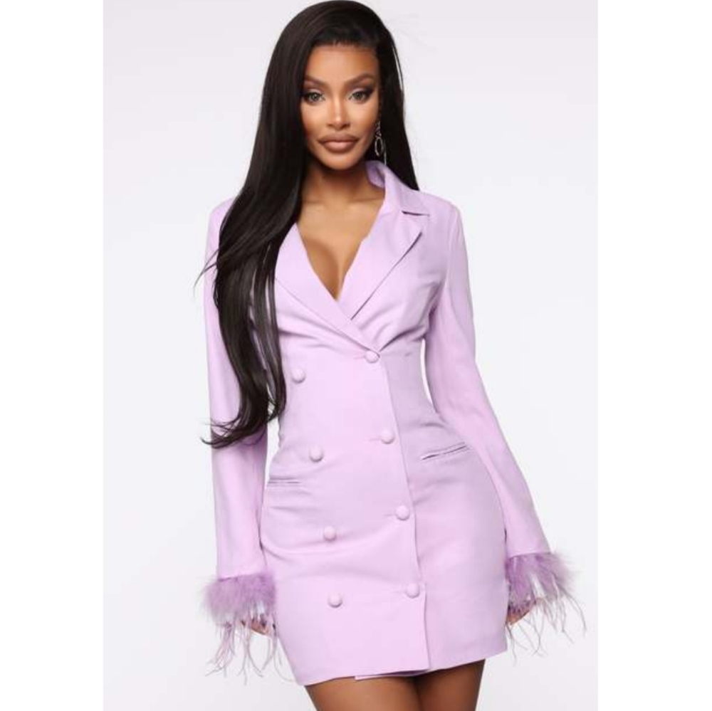 Fashion Nova Mini Blazer Dress Purple Size Large NWT